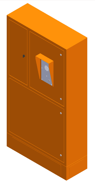 Gabinete de tres compartimentos, vertical — SOS-T-3CV